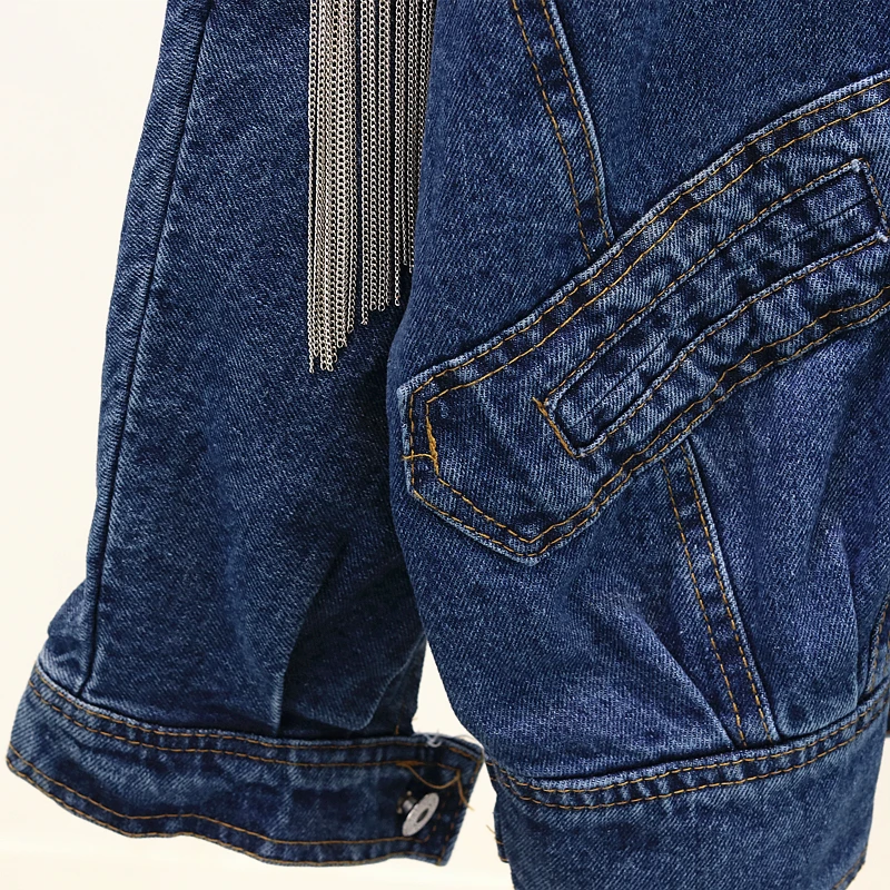 Femminile Con 2019 Cowboy Della Cappotto Del Collare Splice Oe078 Lunga Allentata Giacca Donne Molla Risvolto ewq Blue Tasche Nappa Manica Cerniera U1Fw4vvqx