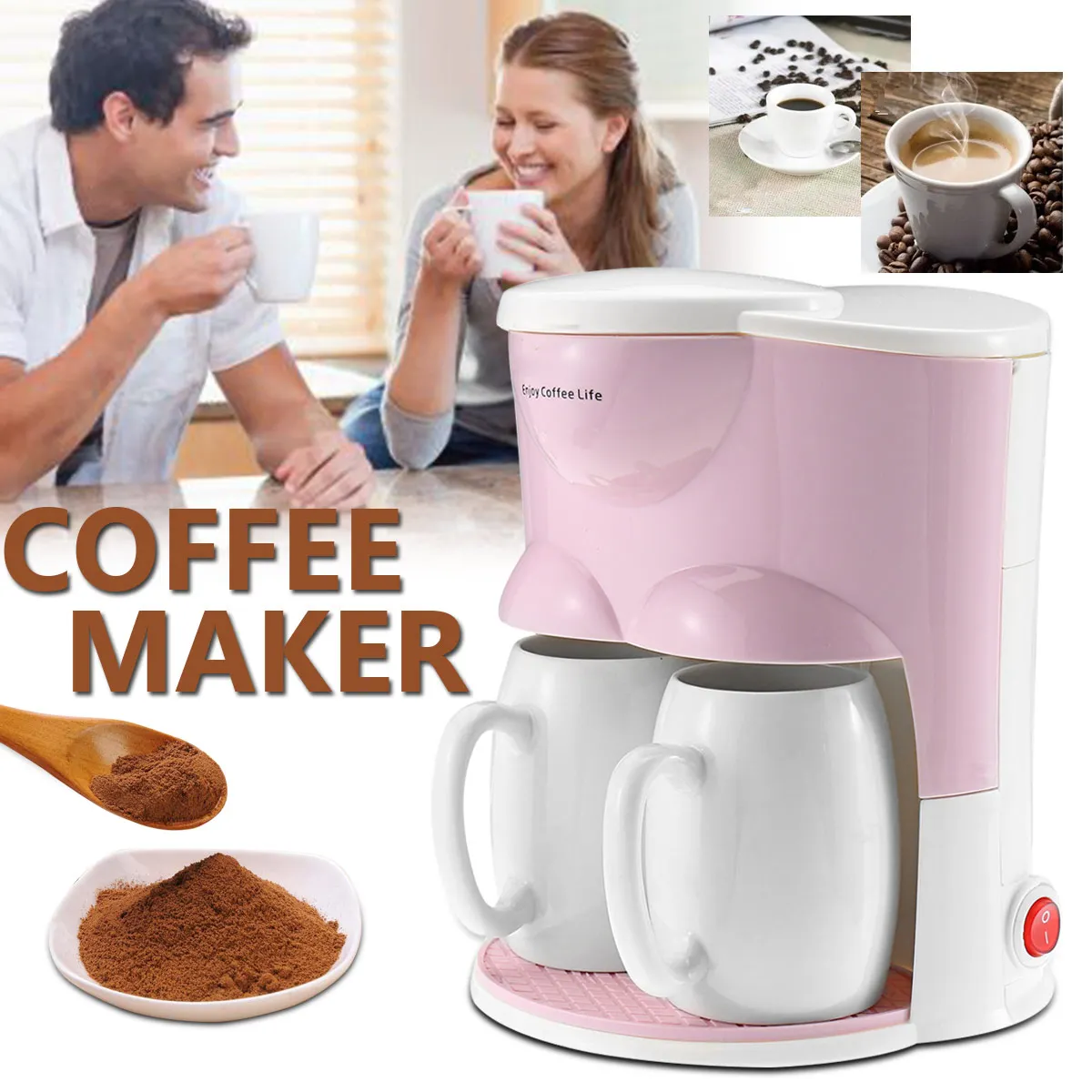 Automatic Coffe Maker Portable Electric Coffee Maker Machine Mini Drip Moka Espresso Manually Tea Pot DIY Cafeteira Maker