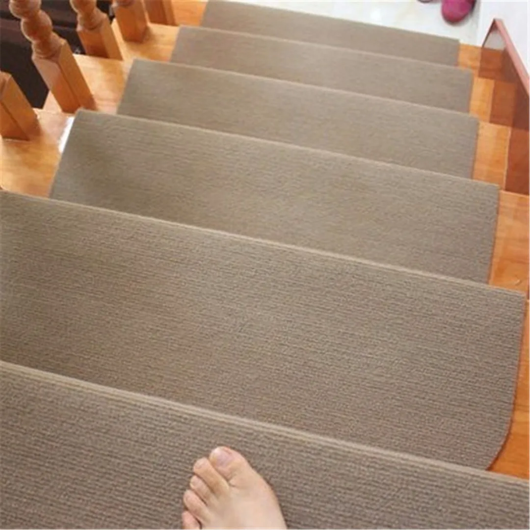 Hot Sale Non-slip Adhesive Carpet Stair Treads Mats Mayitr Staircase Step Rug Protection Cover 2 Colors