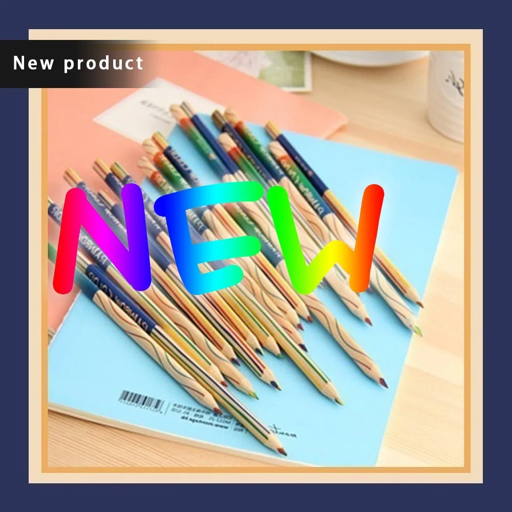 

Hot Sale Practical Colouring pencils 50/120 creative beautiful painted four-color core gift triangle core children color pencil