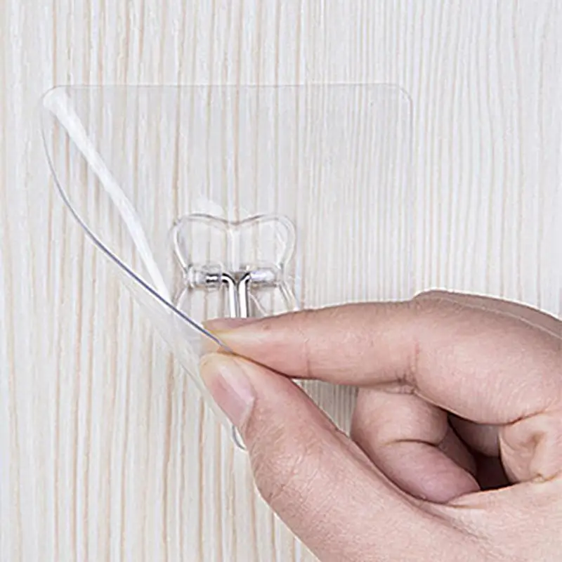 6pcs Adhesive Hooks Strong Sticky Kitchen Hooks Wall Hanger