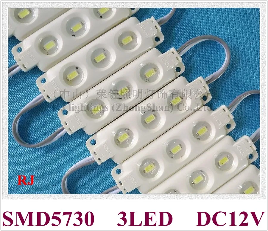 

high quality high brightness injection LED module waterproof SMD 5730 LED advertising light module DC12V 1.44W 3 led IP66