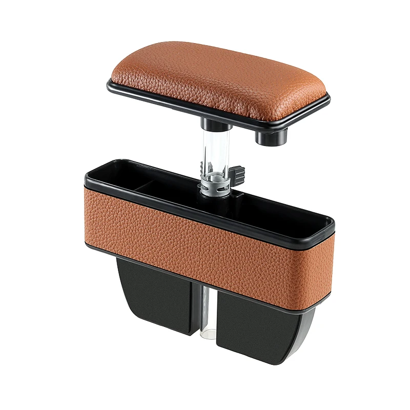 

2 in one Brown color Car Seat Organizer Seam Storage Bag and Armrest Phone Storage Pocket Car-Styling Vehicle Accessories
