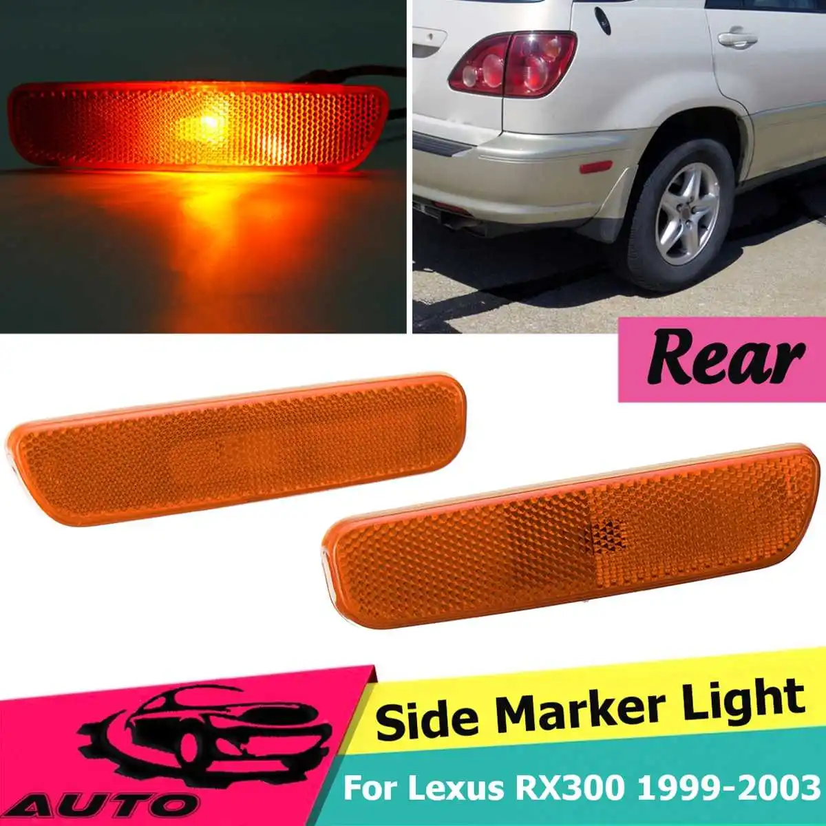 Для Lexus RX300 1999 2000 2001 02 2003 81760-48010 задний левый правый боковой бампер поворот маркер сигнала светильник лампа желтый красный