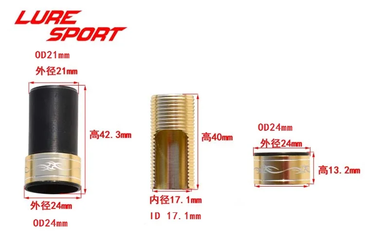 LURESPORT 2 комплекта алюминиевых и пластиковых деталей спиннинговой катушки сиденья стержня строительный компонент ремонт удочки DIY аксессуар