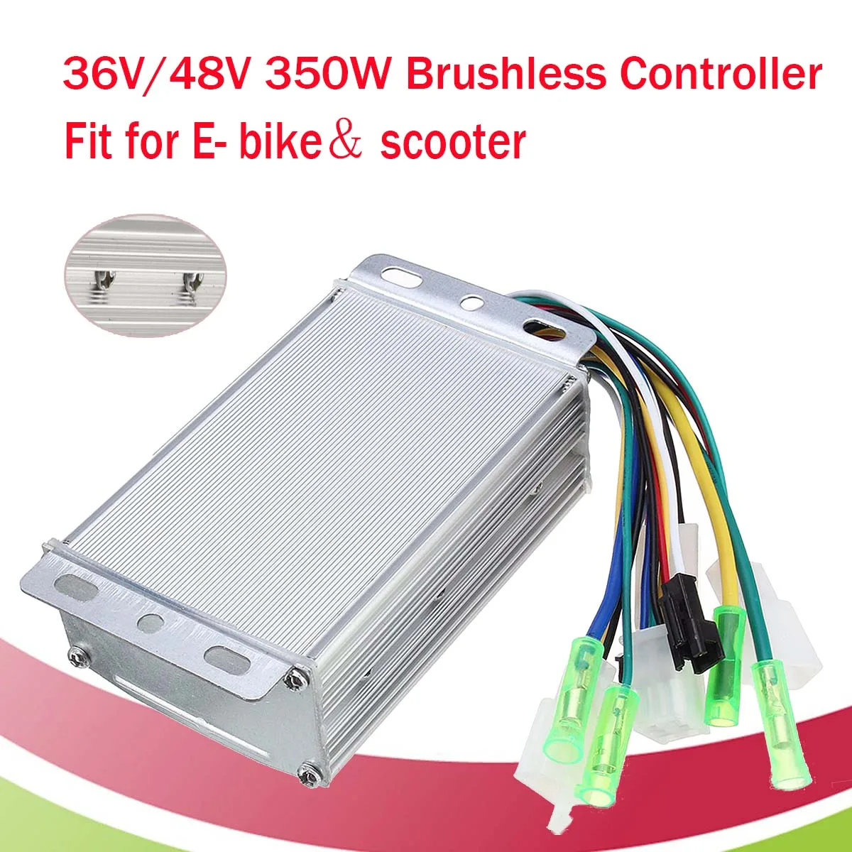 

36V/48V 350W Brushless Controller For E- bike Scooter With/Without Hall Motor Electronic 10.5 x 6.5 x 3.5 cm Controller Sensors
