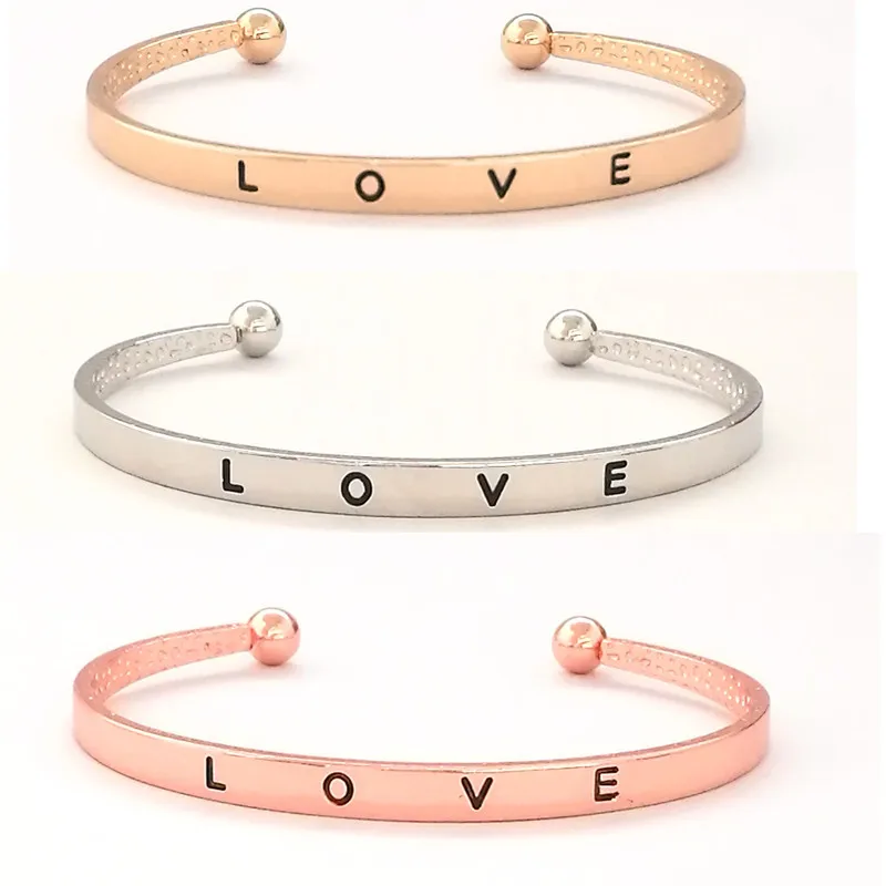 

South Korea's simple open Bracelet Euro-American environmental protection metal Engraved Bracelet lover's Bracelet