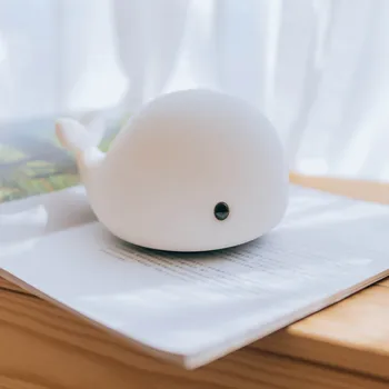

Cartoon Dolphin Small Night Light USB Rechargeable Silicone Lamp Colorful Atmosphere Light Home Reading Desk Light Bedside Lamp