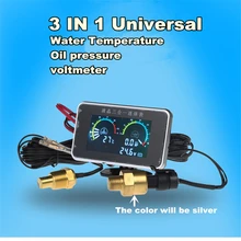 12 V/24 V Новые 3 в 1 измерительное устройство с ЖК-экраном для грузовиков автомобильный масляный Давление датчик+ вольтметр измеритель величины напряжения+ Температура воды измерителем влажности и температуры с датчиками