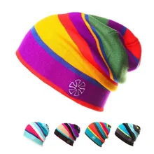 Осенне-зимние шапки полосатая шапка зимняя женская шапка и мужские шапочки уличные лыжные скейты Skullies спортивные шапки