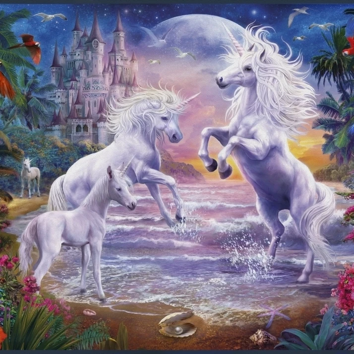 Пляж Unicorns.jpg плакат печать Яна Патрика (18x9) | Дом и сад