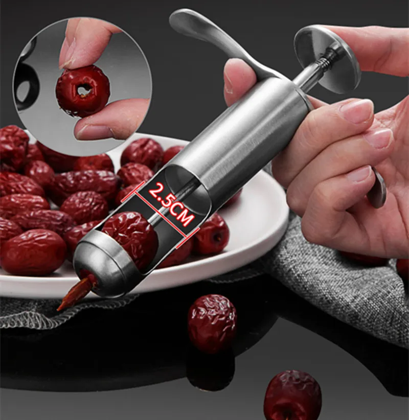 

1Pcs Stainless Steel Professtional Jujube Corer Fruit Core Seed Remover Jujube Corer Kitchen Gadgets Tools Fruit Vegetable Tools