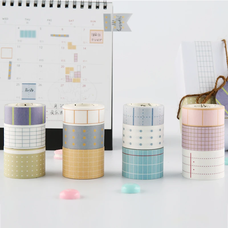 

3 Rolls/lot Basic Pattern Masking Tape High Quality Writable Decorative Tape Japanese Washi Tape Set