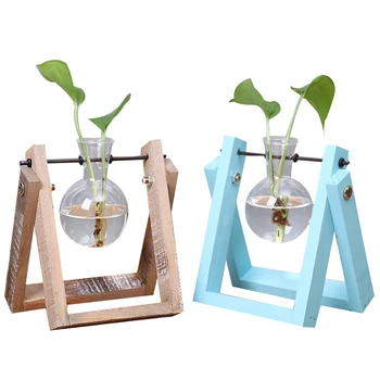 

European Household Decor Glass Transparent Vase Wall Decor Hanged Zakka Style Micro-landscape Creative Hydroponic Glass Bottls