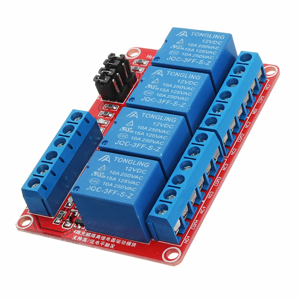 Новый DC12V 4 канала уровня триггера оптрон релейный модуль Питание модуль для Arduino