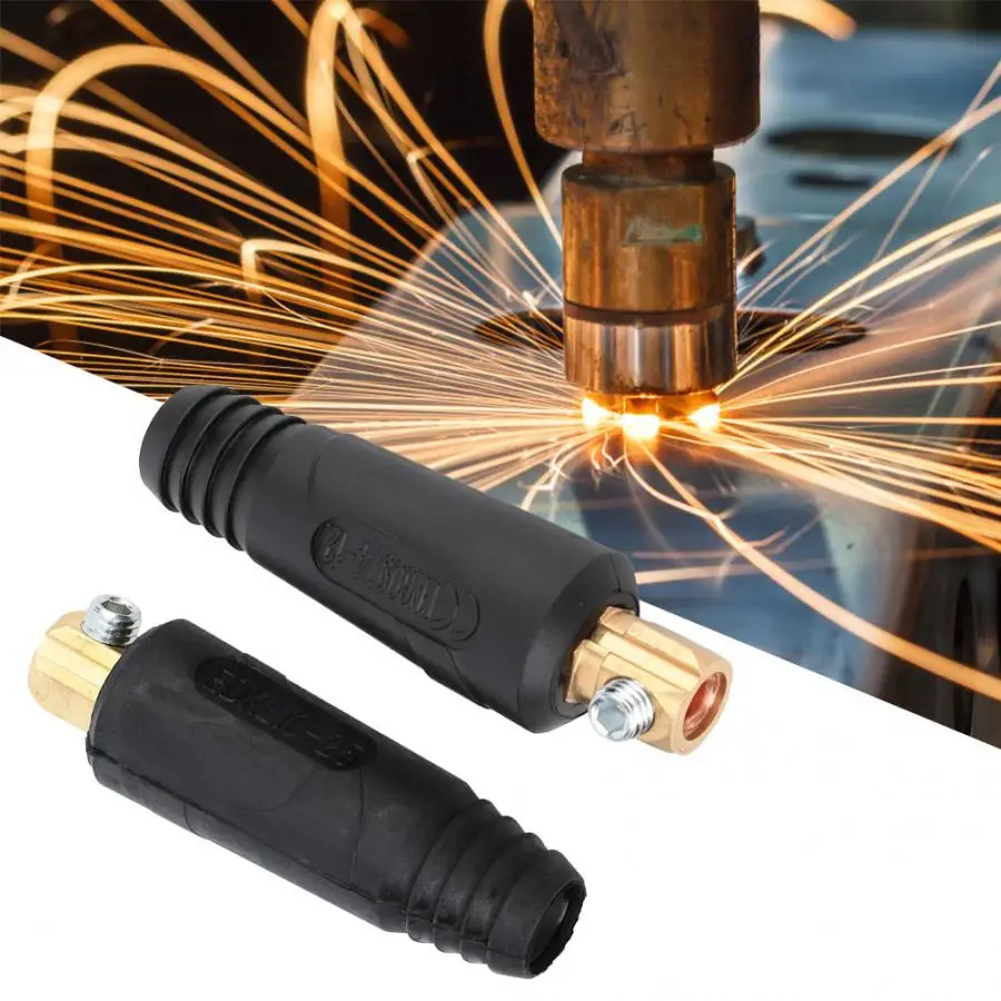200-400A konektor 6psc (3 пары) медный сварочный кабель в европейском стиле быстрый