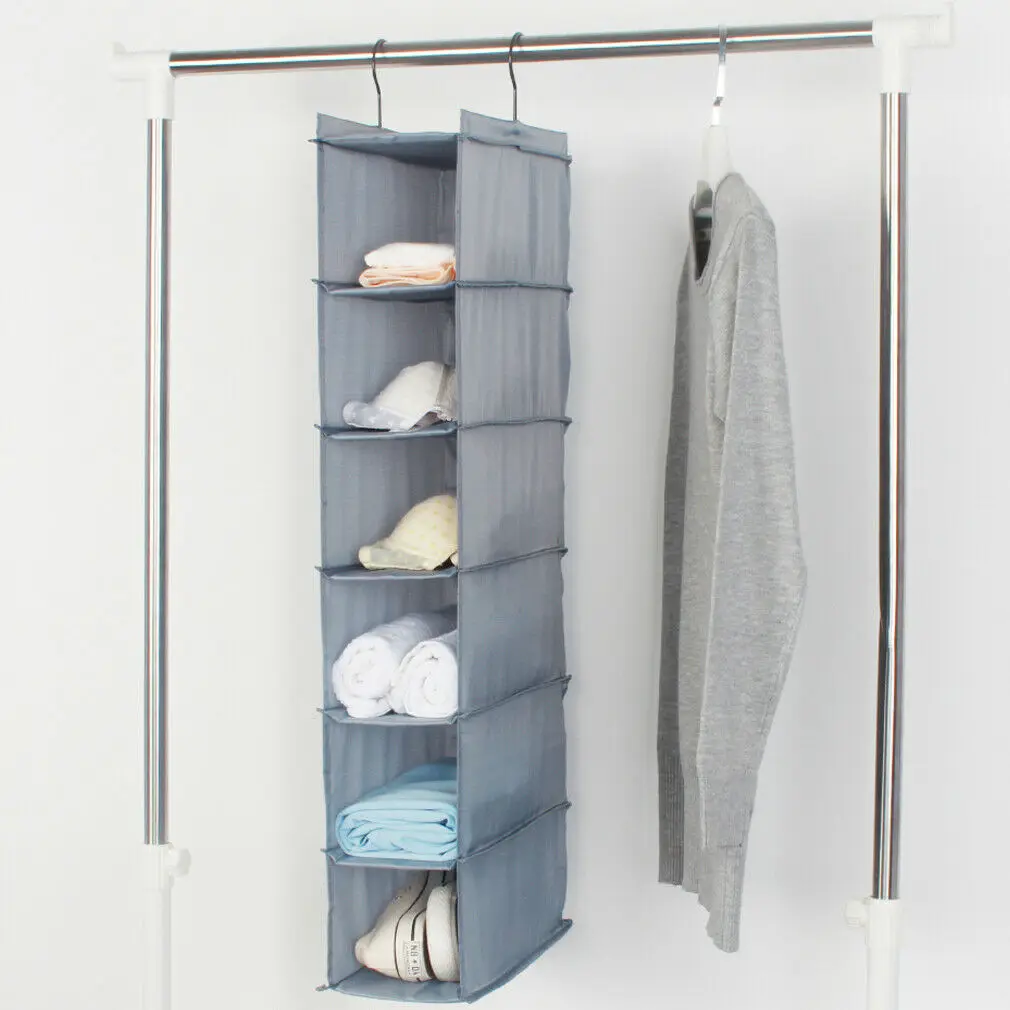 3/4/6 layers Foldable Wardrobe Hanging Storage Bag Clothes Hangers Holder Portable Organizer Hang Hanging Closet Organizer