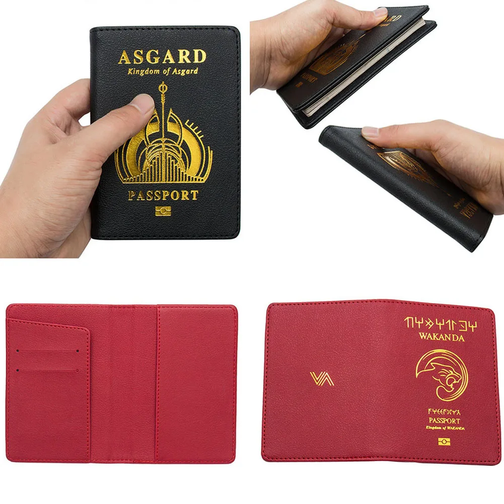 SFG HOUSE Wakanda Passort Обложка унисекс высокое качество кожа держатель для карт Обложка для паспорта Хогвартс Asgard чехол для паспорта