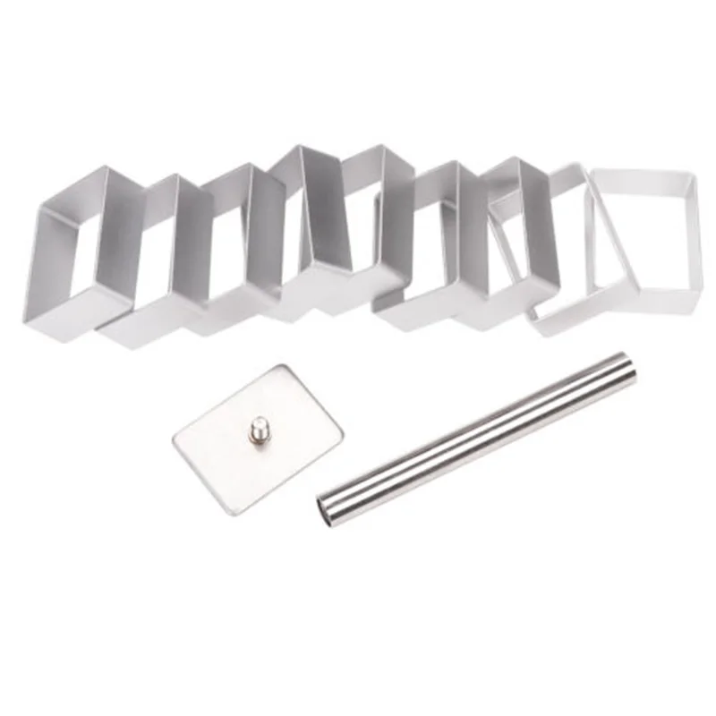 

10xRectangle Shape Stainless Pineapple Cake Cutter Press Stamp Mold Cookie Tool DIY Cake Bread Cake Cutter Leveler Kitchen Tools