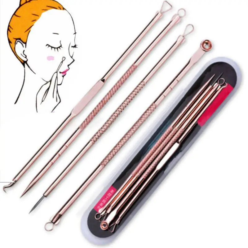 4 Pcs Blackhead Remover Kit And Double-Ended Pimple Acne Comedone Extractor Face Sanitary Bathroom Bathroom Accessories Sets 4 Pcs Blackhead Remover Kit And Double-Ended Pimple Acne Comedone Extractor Face Sanitary Bathroom Bathroom Accessories Sets