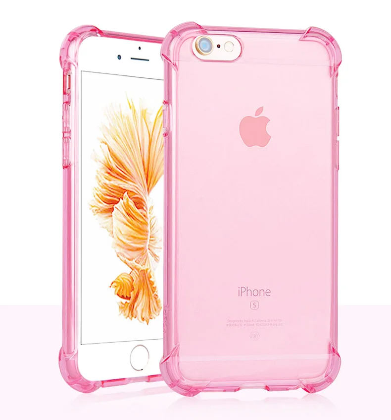 Soft Silicone Transparent Bumper Phone Case For iPhone SE 2020 X XS 6S 8 Plus Cover