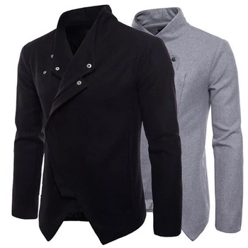 

New Men's Fashion Jackets Collar Slim Leather Jacket Coat Outwear Jackets Collar