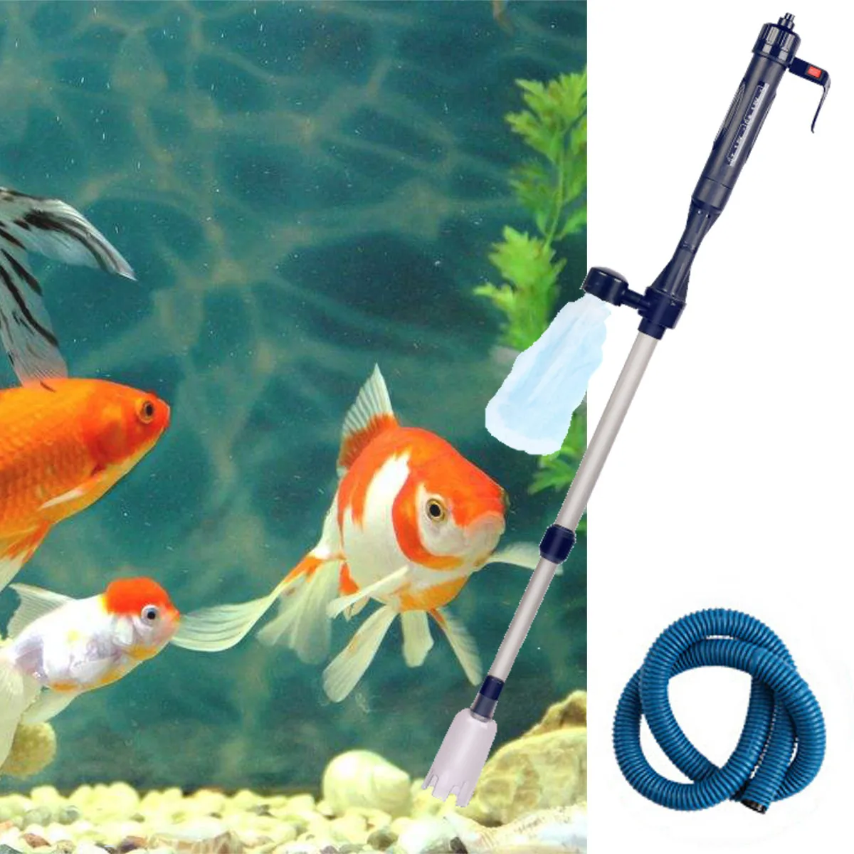 Battery Aquarium Vacuum Gravel Cleaner Water Change Fish Tank Filter