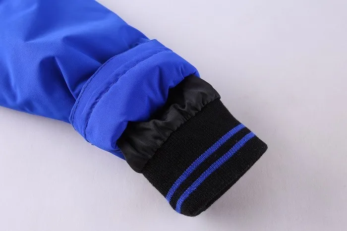 Mingkids/Высококачественная водонепроницаемая ветрозащитная весенне-осенняя теплая зимняя куртка с подкладкой для мальчиков; синяя пуховая куртка