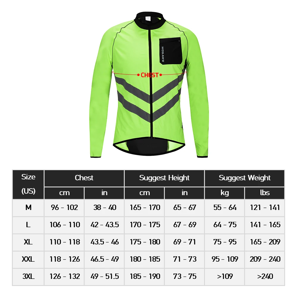 Для мужчин ветрозащитный велосипедная куртка весьма заметны, отражающей велосипед езда пальто открытый Спортивная куртка M/L/XL/XXL/3XL