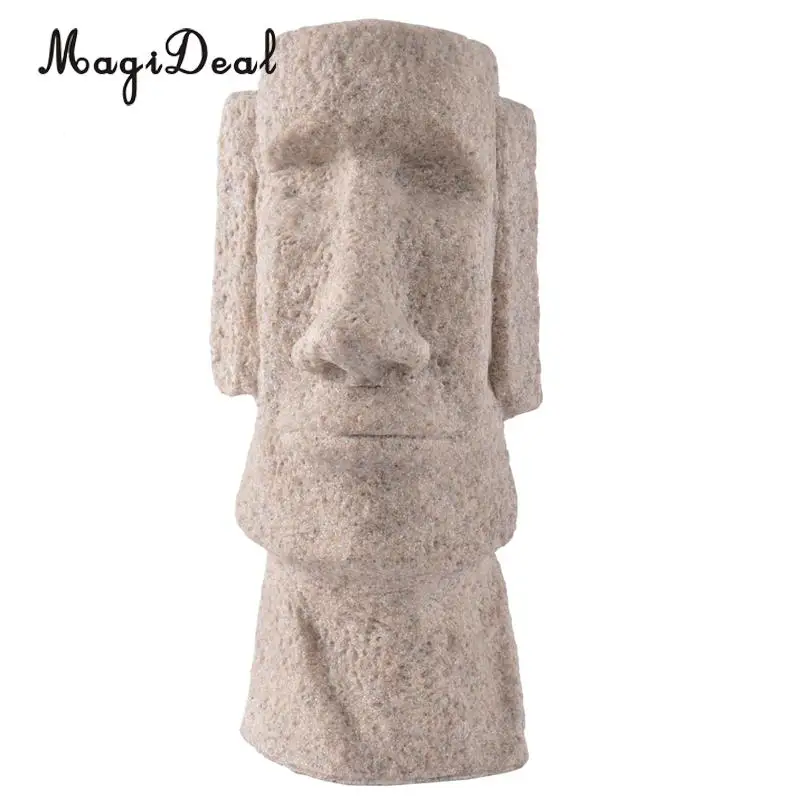

MagiDeal Natural Sandstone Statue Art Statue Marble Sculpture Handmade Figurine Table Home Decor Moai