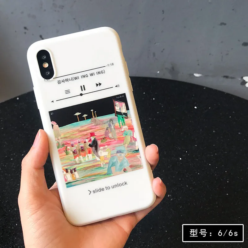 

For Iphone X XS MAX case Funny INS Music Abstract painting soft phone case for iphone 8plus 6 7plus 6splus Cover for iphone XR