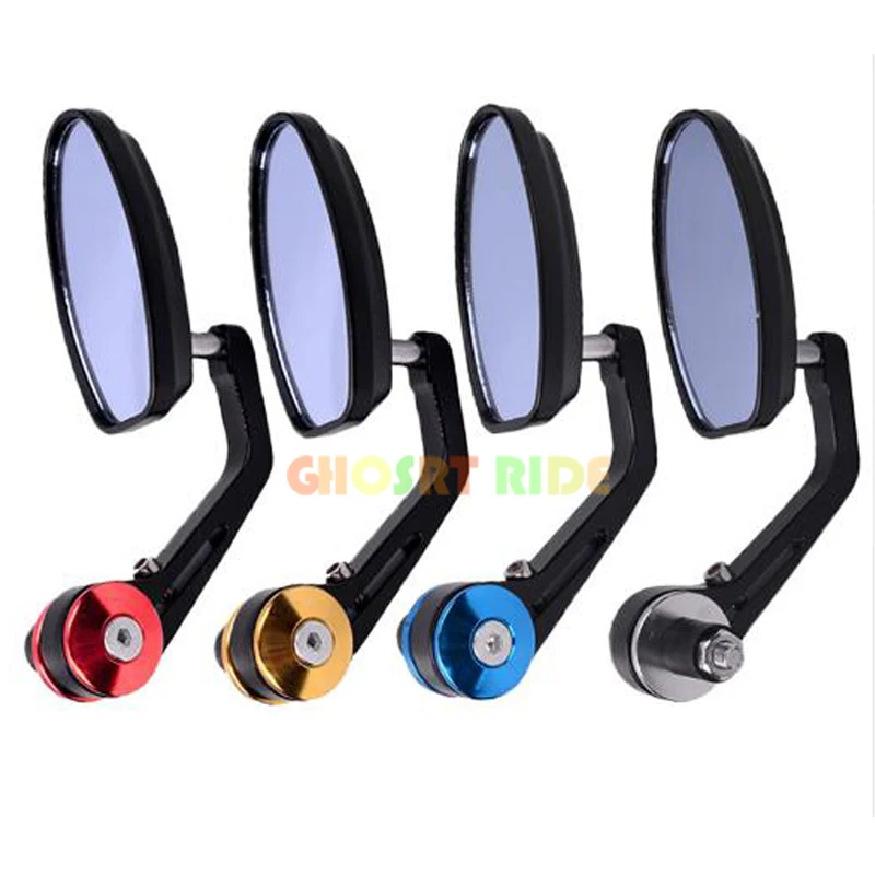 

black universal Motorcycle Bar End rearview Mirrors 7/8" For BMW Ducati Aprilia Cafe Racer Victory Triumph Daytona 675