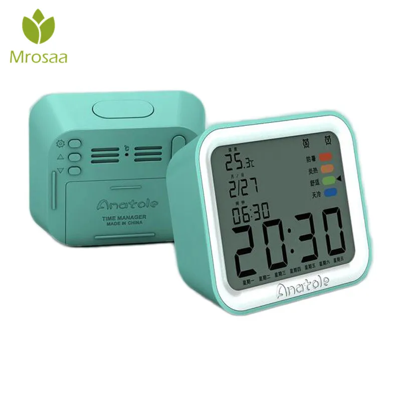 

Silent Electronic Alarm Clock students fashion multi-functional LCD digital desktop Table clock Time Date Temperature Clocks