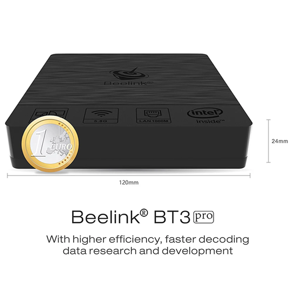 Beelink Bt3 Pro Ii Мини ПК Intel Atom X5-Z8350 2,4/5,8 ГГц двухдиапазонный Wifi Bluetooth 4,0 Ethernet 1000 Мбит/с 4 Гб Ram 64 Гб Rom 4+ 64