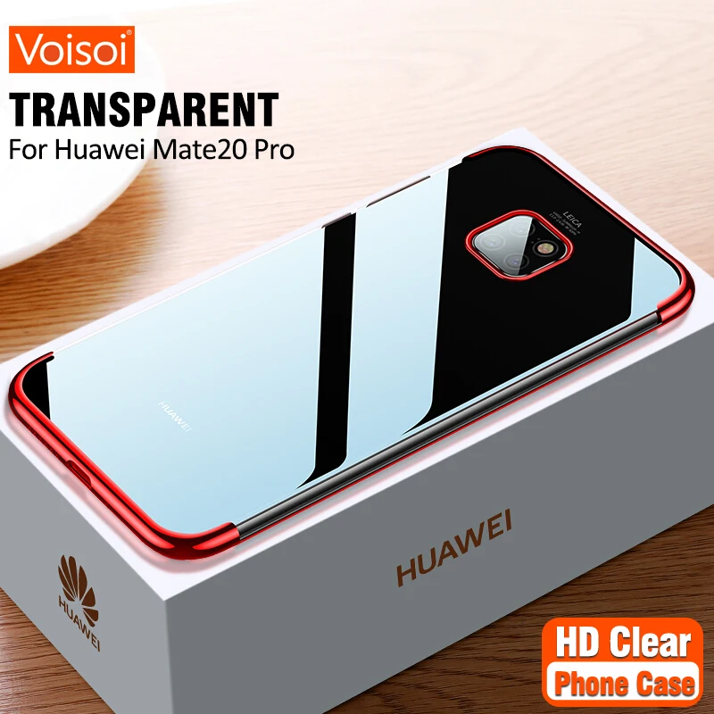 Мягкий силиконовый прозрачный чехол из искусственной кожи для huawei P20 P20Pro P20Lite Mate20
