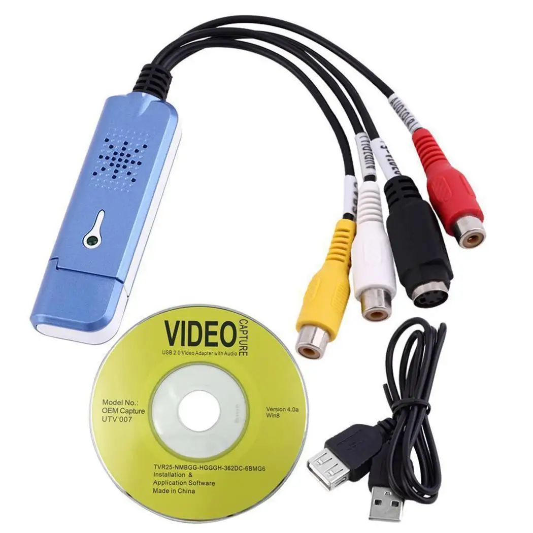 USB 2 0 Карта видеозахвата конвертер Windows 2000 XP Vista Win7 8 10 аудио захватами адаптер для
