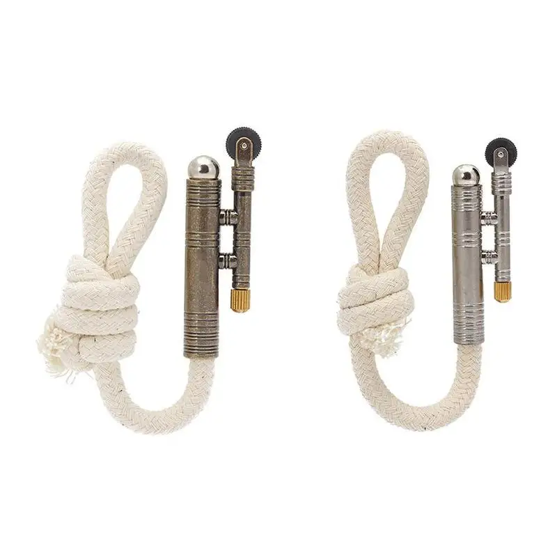 

1pc Metal Lighter Outdoor Tools Camping Velvet Lighter Retro Rattlesnake Velvet Rope Trench Lighter Accessories