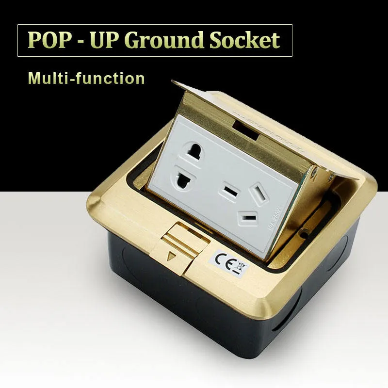 

Aluminum Silver Panel 2 Way Floor Socket Electrical Outlet Modular Combination Customized Available Sockets