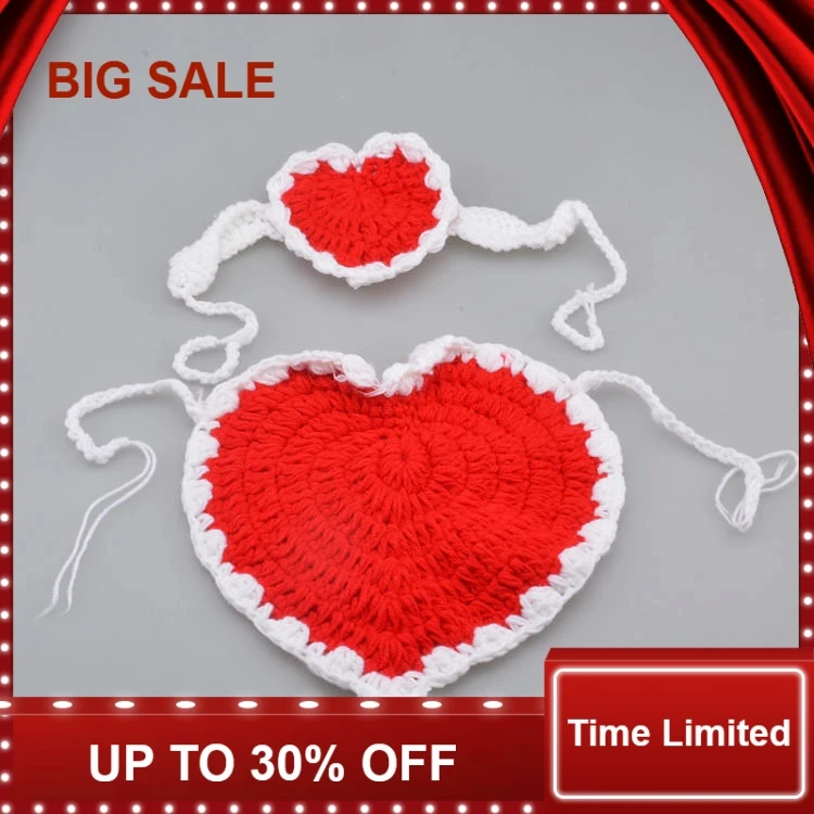 

New Baby Crochet Headband&Cover Set Infant Baby Crochet Photo Props Newborn Costume 1set