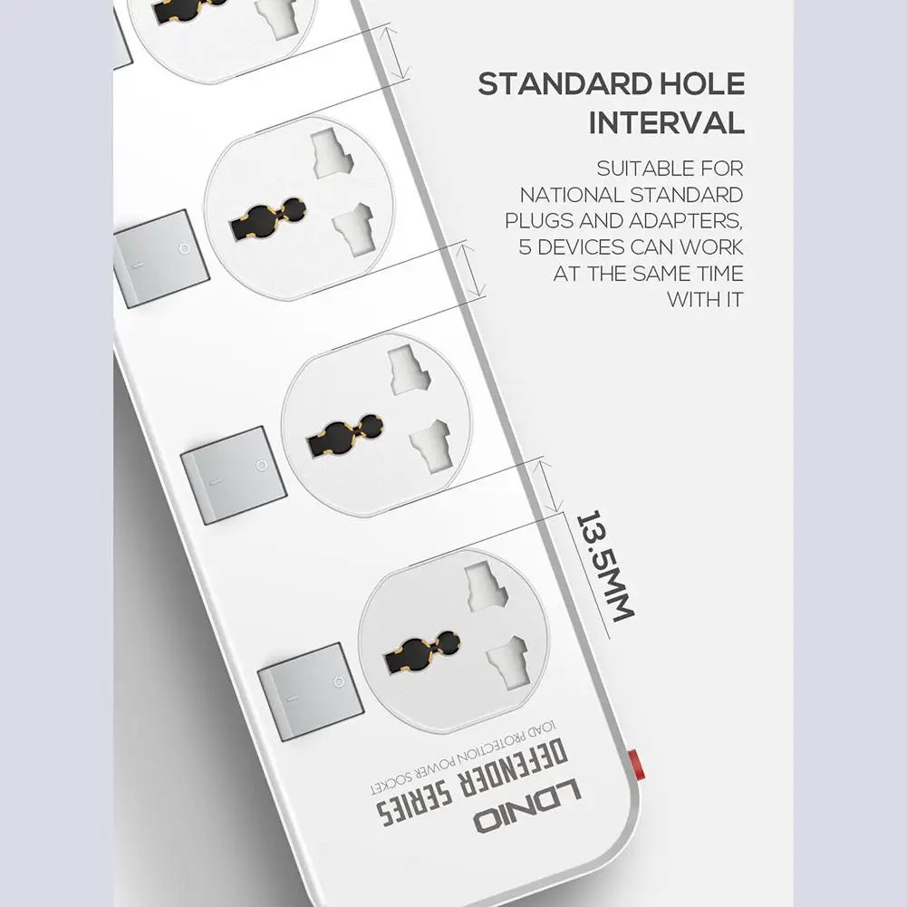 LDNIO AC удлинитель Универсальный несколько разъемов 2500 Вт 2 м 5 независимый переключатель Европейский ЕС Великобритания вилка Защита от перенапряжения блок питания