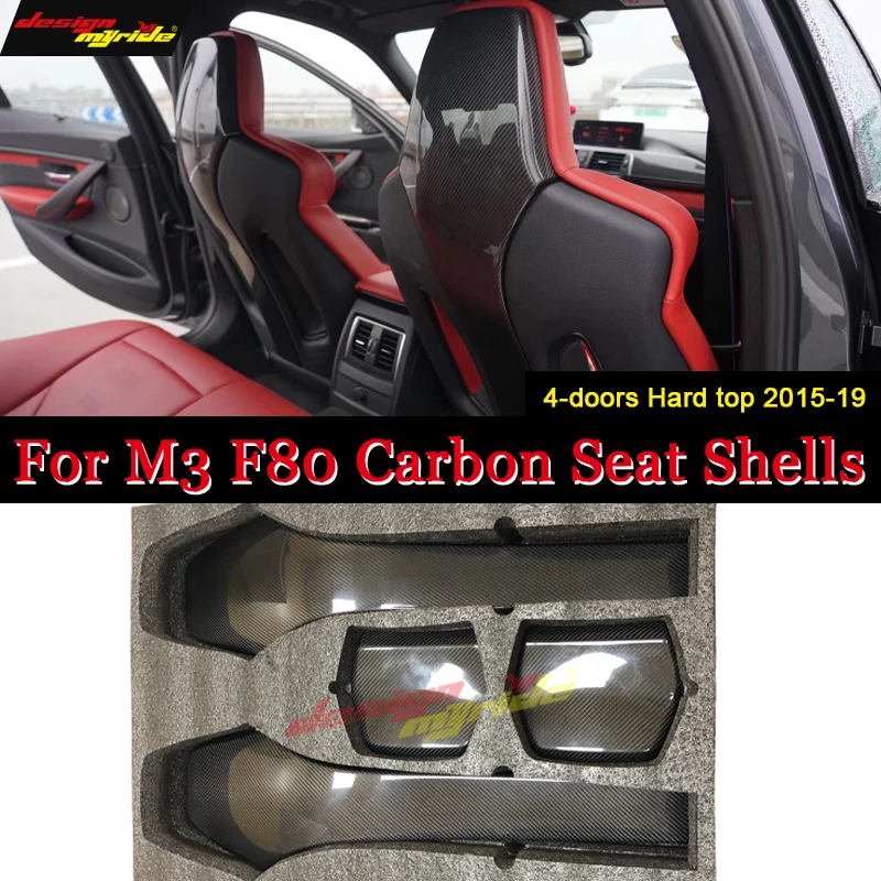 

Fits For BMW F80 M3 Carbon Interior Seat Cover Replacements M3 F80 4-door Hard top Sedan 4pcs/1 set Back Seat Shells Cover 15-19