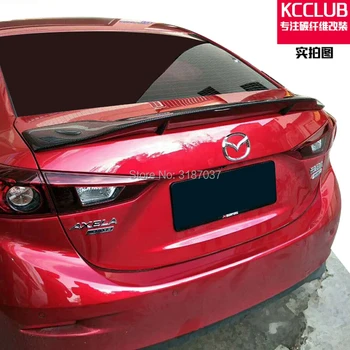 

For Mazda 3 Axela Sedan 4Doors 2014 -2016 Carbon Fiber rear boot Wing Spoiler Rear Roof Spoiler Wing Trunk Lip Boot Cover