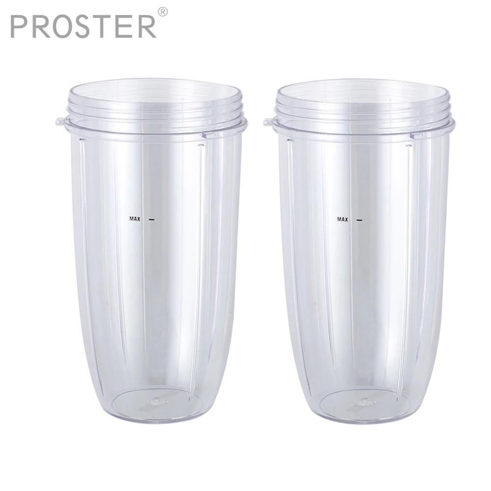 

Proster 2Pcs 16Oz Tall Cup With Lids Replacement For Ninja Dishwasher Auto Blender Parts 32oz Cup for Nutri Bullet 600 900 Model
