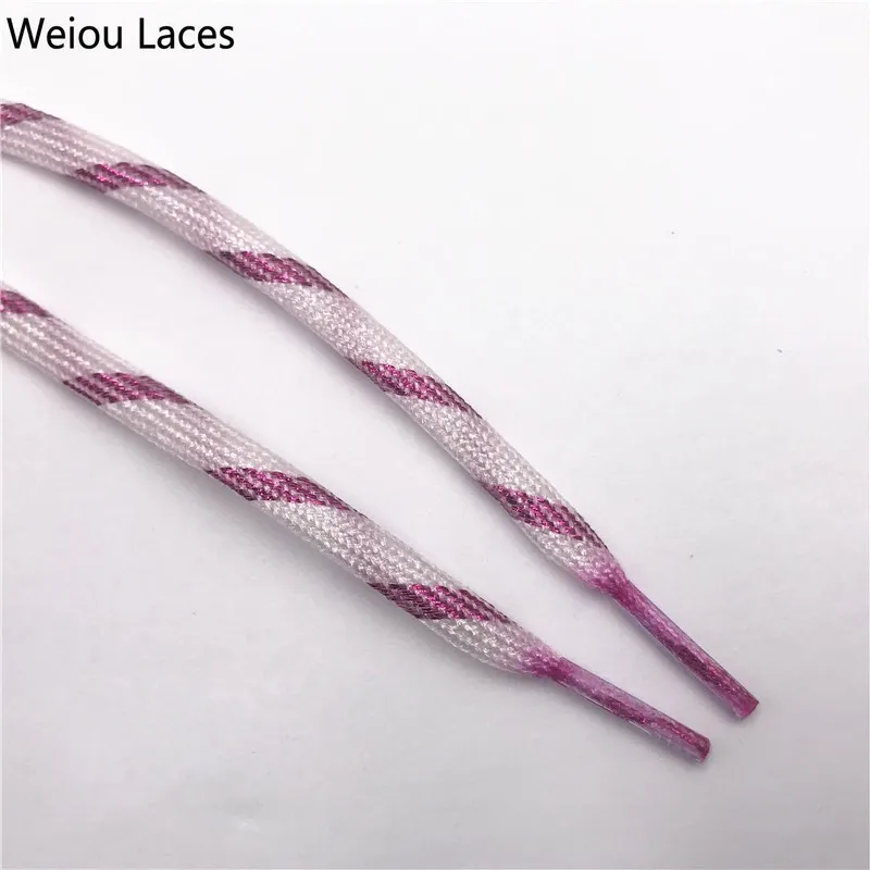 (30Pairs/Lot) Weiou Super Cool White Gold Silver Lace Flat Sparkle Casual Shimmering Shoelaces For Women Lady Party Dress Boots