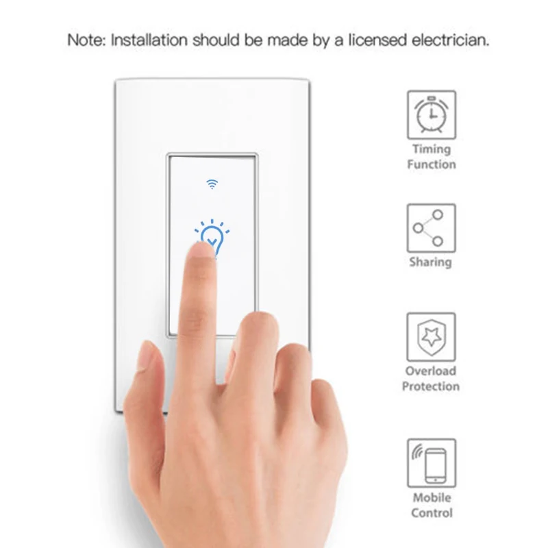 

Smart LED Light Dimmer WiFi Wall Touch Switch way Work w/ Alexa Google Wi-Fi
