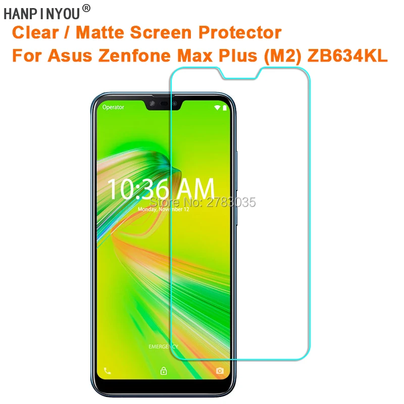 Для Asus Zenfone Max Plus (M2) ZB634KL прозрачная глянцевая/Антибликовая матовая защитная