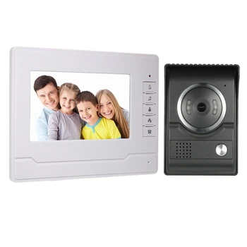 

7‘’Color Screen Video Door Phone with 1*Indoor Monitor1*Outdoor Camera Night Vision Waterproof Unlock Monitor Doorbell Interc