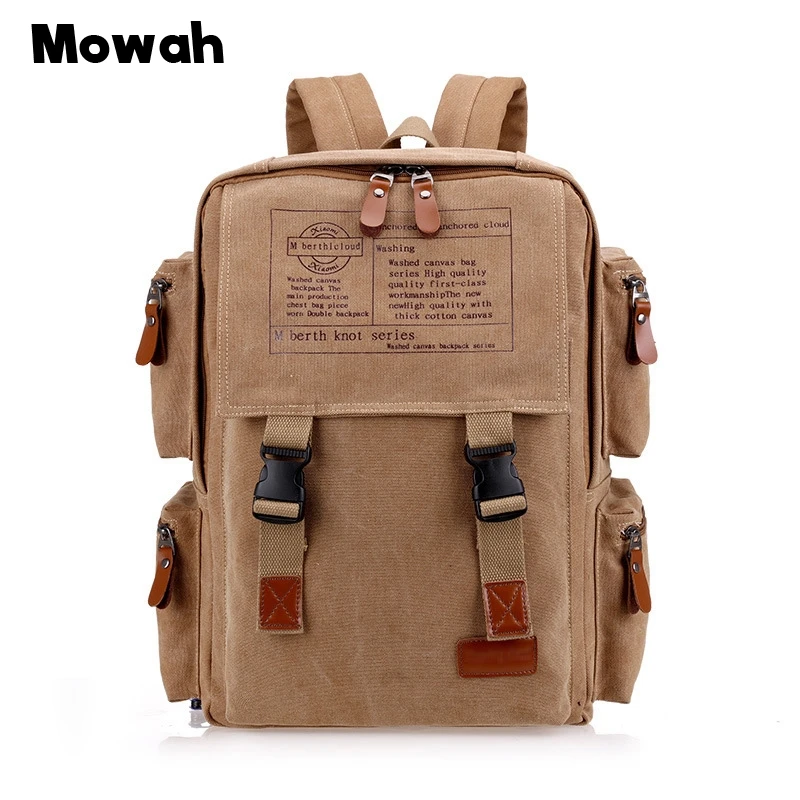 

Mowah High Capacity Backpack Men Double Shoulder Bag Male Canvas Multi-function Travel Bag Durable Bags BIX057 PT49
