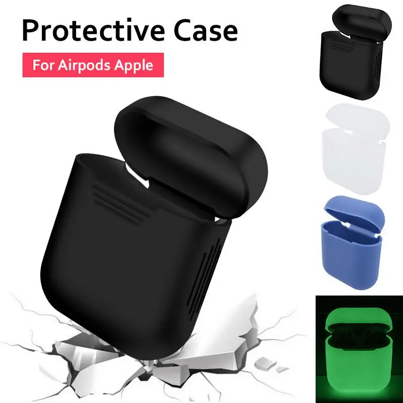 Silicone Case Bluetooth Headset Storage Box Wireless Headphones Dust-Drop Proof Storage Set Luminous Cover For Airpods Apple