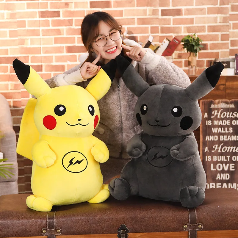 

dark pikachu plush toy anime Hiroshi Fujiwara nigo black PIKACHU plush doll 23-70cm pillow party supplies gift